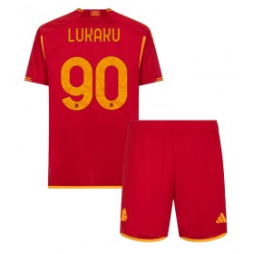 AS Roma Romelu Lukaku #90 Hemmakläder Barn 2023-24 Kortärmad (+ Korta byxor)